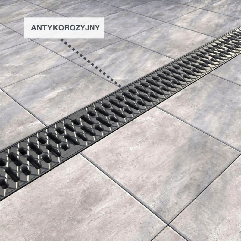 Odwodnienie liniowe plastikowe VODALAND Easy Low DN100 H40 5 m ruszt plastikowy, 1 szt.