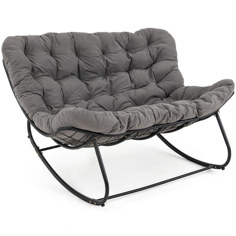 Ogrodowa sofa fotel 2 osobowy bujany MebleMWM poduszka szara 219 1 szt.