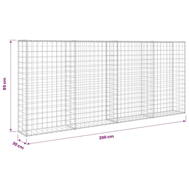 Ogrodzenie gabionowe vidaxl 200 x 20 x 85 cm 1 szt