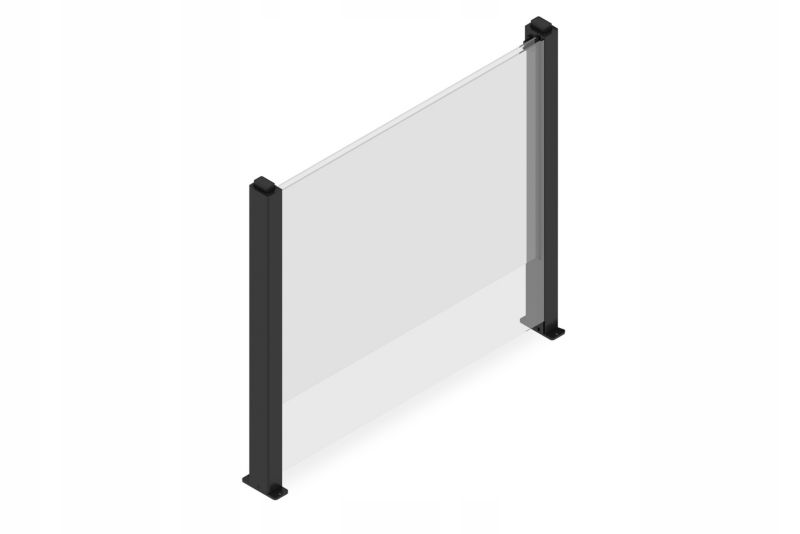 Ogrodzenie SZKLANE Mocna Osłona Tarasu Ogrodu Basenu Regulowane 90x180 cm 1 szt