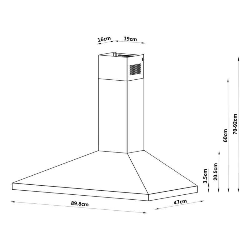 Okap kuchenny GoodHome 90 cm czarny