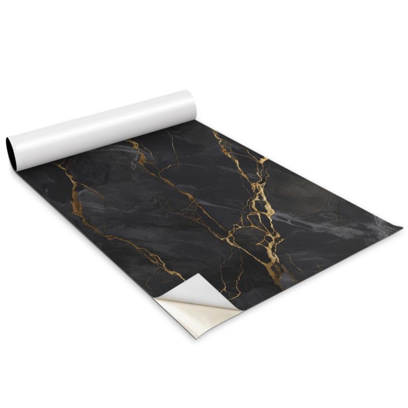 Okleina Meblowa Wallfluent 100x50 cm Ciemny elegancki marmur Folia Na Meble I Szafki 1 rol.