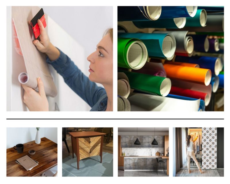 Okleina Meblowa Wallfluent 100x50 cm Drewniany blat Folia Na Meble I Szafki 1 rol.