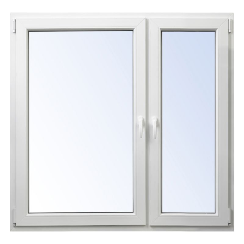 Okno PCV rozwierne + rozwierno-uchylne 1465 x 1135 mm asymetryczne białe/antracyt