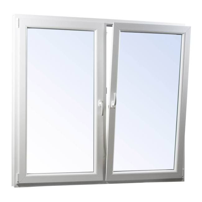 Okno PCV rozwierne + rozwierno-uchylne dwuszybowe 1165 x 1135 mm symetryczne antracytowe