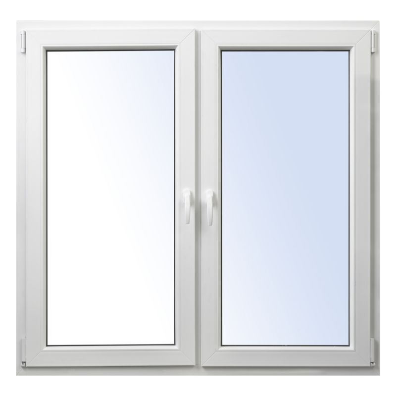 Okno PCV rozwierne + rozwierno-uchylne dwuszybowe 1165 x 1435 mm symetryczne białe/antracyt