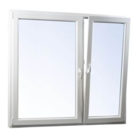 Okno PCV rozwierne + rozwierno-uchylne dwuszybowe 1465 x 1435 mm asymetryczne antracytowe