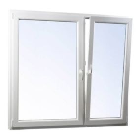 Okno PCV rozwierne + rozwierno-uchylne trzyszybowe 1465 x 1135 mm asymetryczne białe