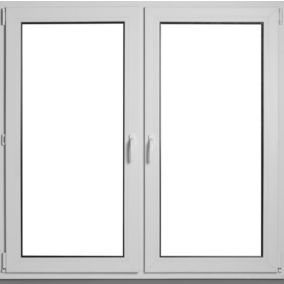 Okno PCV rozwierne + rozwierno-uchylne trzyszybowe 1465 x 1435 mm symetryczne białe