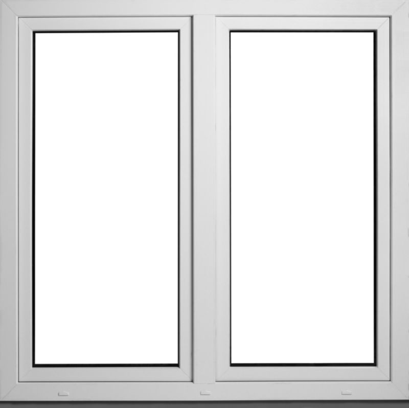 Okno PCV rozwierne + rozwierno-uchylne trzyszybowe 1465 x 1435 mm symetryczne białe
