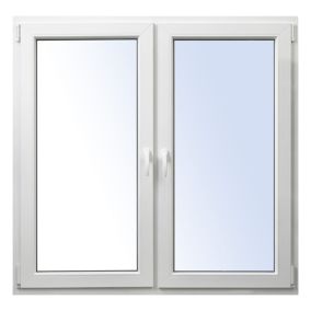 Okno PCV rozwierne + rozwierno-uchylne trzyszybowe 1465 x 1435 mm symetryczne białe
