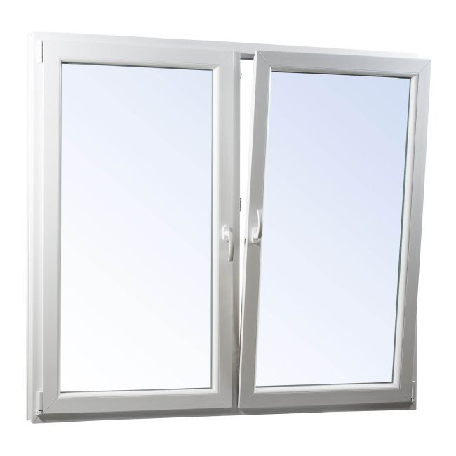 Okno PCV rozwierne + rozwierno-uchylne trzyszybowe Rehau 1465 x 1135 mm symetryczne białe
