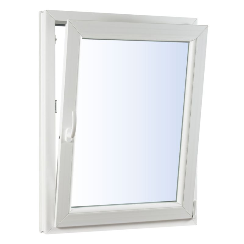 Okno PCV rozwierno-uchylne dwuszybowe 565 x 1135 mm prawe białe/antracyt