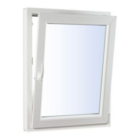 Okno PCV rozwierno-uchylne dwuszybowe 565 x 1435 mm prawe antracytowe