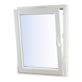 Okno PCV rozwierno-uchylne dwuszybowe 565 x 535 mm lewe antracytowe