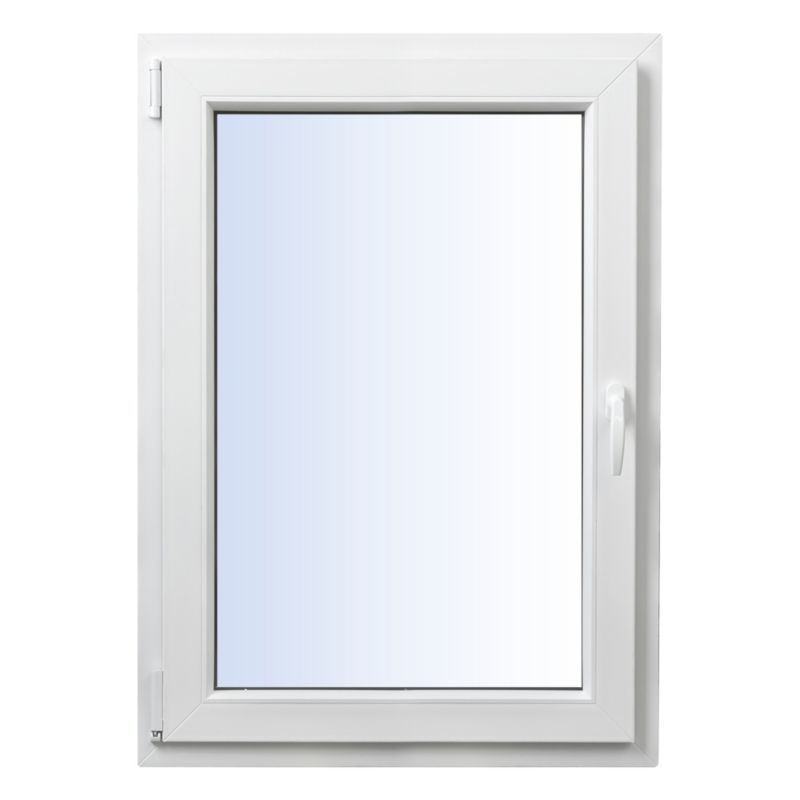 Okno PCV rozwierno-uchylne dwuszybowe 565 x 835 mm lewe białe/antracyt