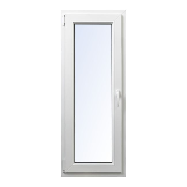 Okno PCV rozwierno-uchylne dwuszybowe Rehau 565 x 1435 mm lewe białe