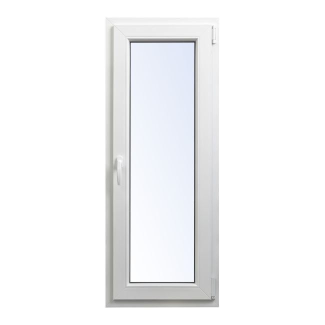 Okno PCV rozwierno-uchylne dwuszybowe Rehau 565 x 1435 mm prawe białe