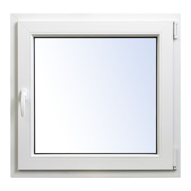 Okno PCV rozwierno-uchylne dwuszybowe Rehau 565 x 535 mm prawe białe