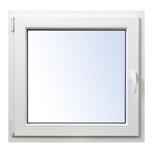 Okno PCV rozwierno-uchylne dwuszybowe Rehau 865 x 835 mm lewe białe