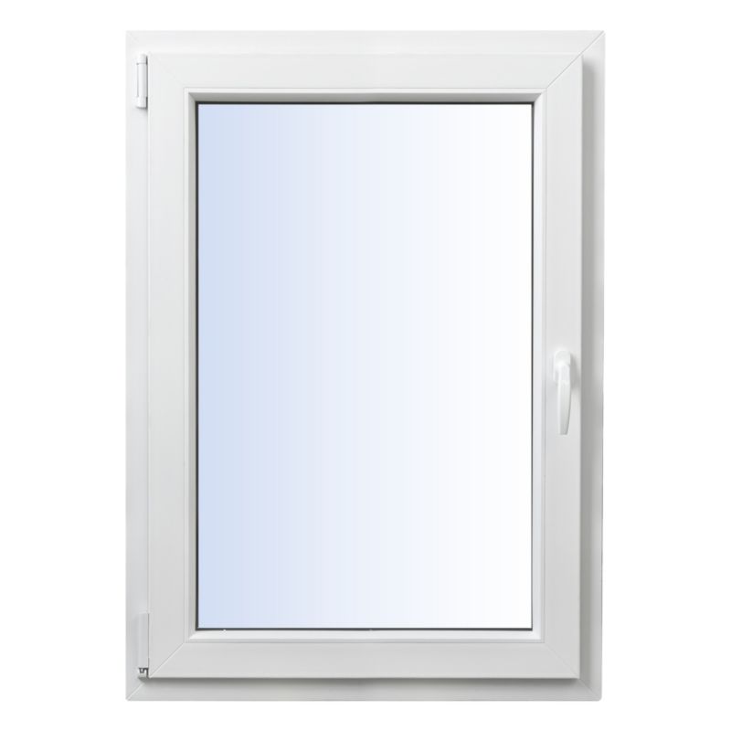 Okno PCV rozwierno-uchylne trzyszybowe 565 x 1435 mm lewe białe/antracyt