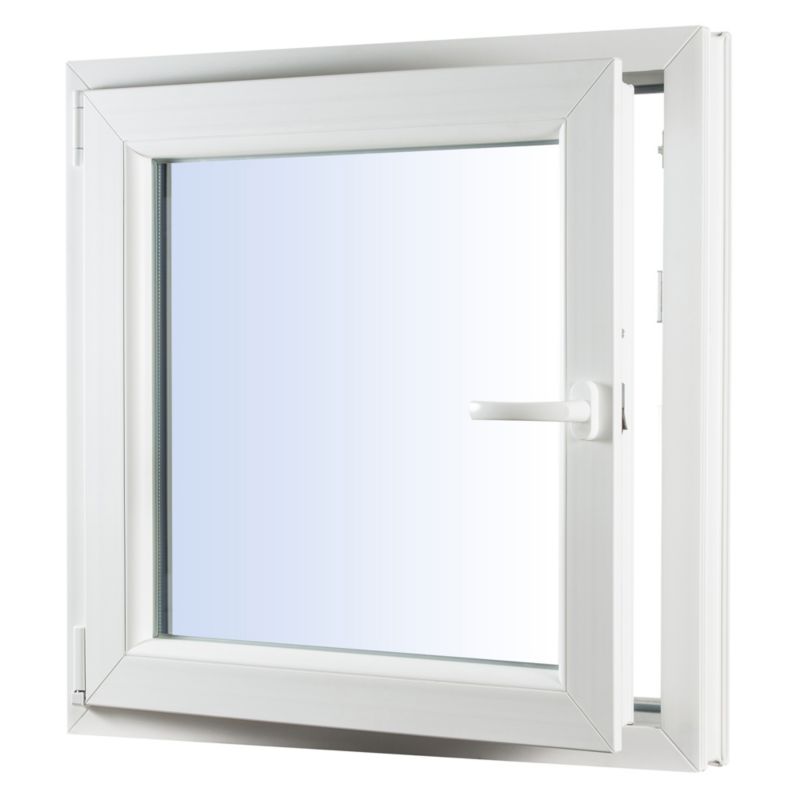 Okno PCV rozwierno-uchylne trzyszybowe 565 x 535 mm lewe antracyt/białe
