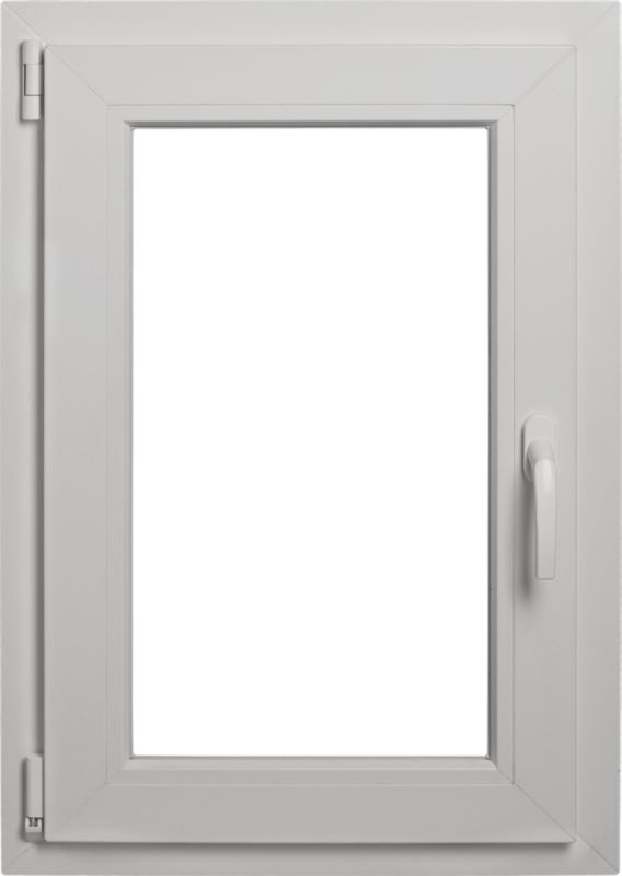Okno PCV rozwierno-uchylne trzyszybowe 565 x 835 mm lewe antracytowe / białe