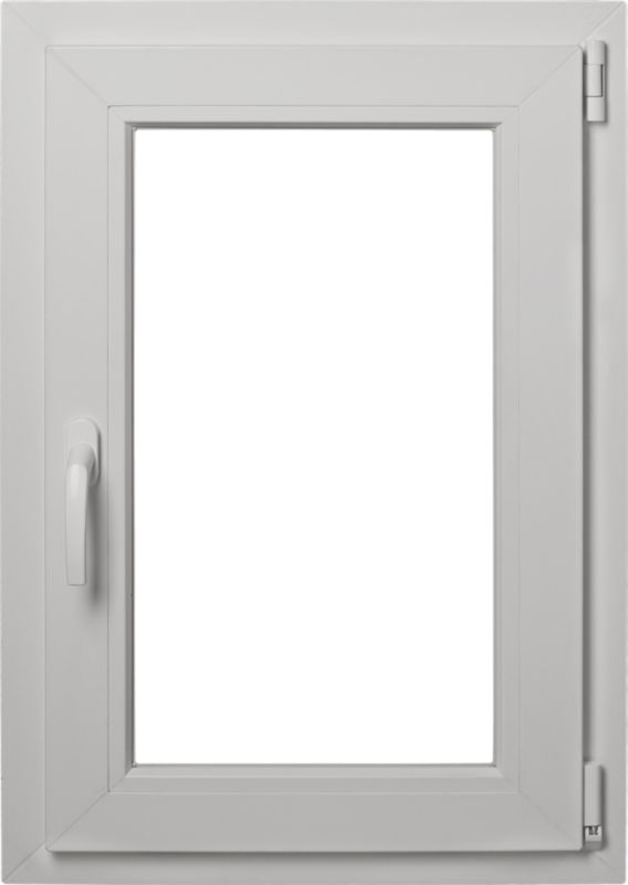 Okno PCV rozwierno-uchylne trzyszybowe 565 x 835 mm prawe antracytowe / białe