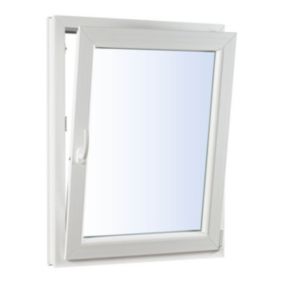 Okno PCV rozwierno-uchylne trzyszybowe 565 x 835 mm prawe antracytowe