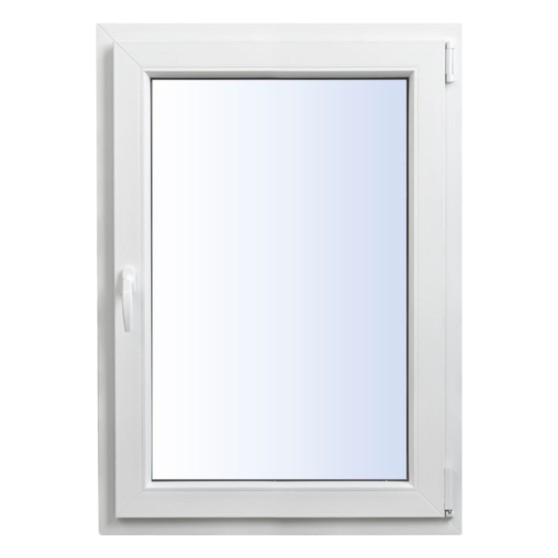 Okno PCV rozwierno-uchylne trzyszybowe 565 x 835 mm prawe białe/antracyt