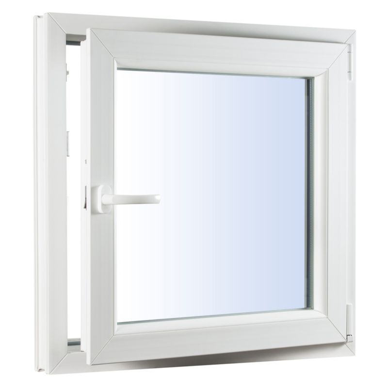Okno PCV rozwierno-uchylne trzyszybowe 865 x 835 mm prawe białe/antracyt