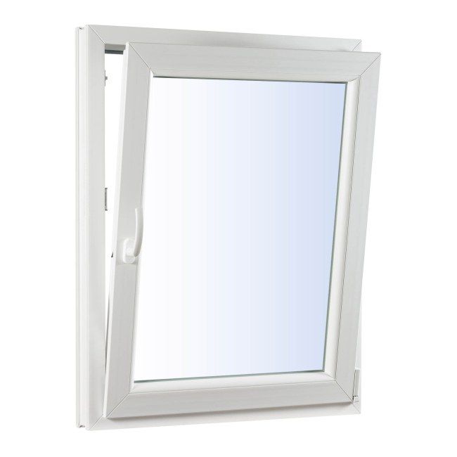 Okno PCV rozwierno-uchylne trzyszybowe Rehau 565 x 1135 mm prawe białe