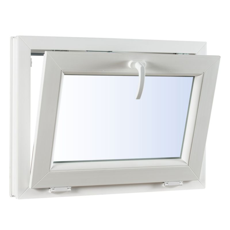 Okno PCV uchylne dwuszybowe 865 x 535 mm białe/antracyt