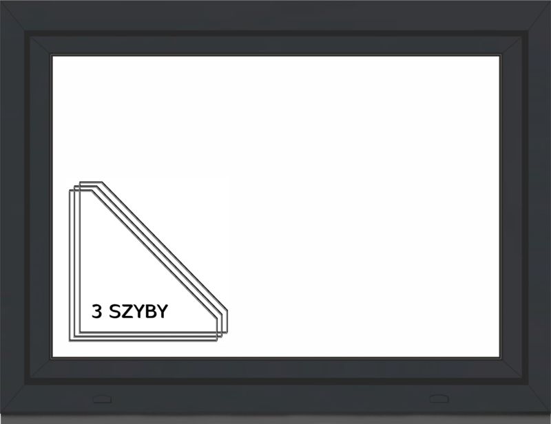 Okno PCV uchylne trzyszybowe 1165 x 835 mm antracytowe / białe