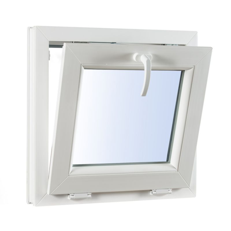 Okno PCV uchylne trzyszybowe 565 x 535 mm białe/antracyt