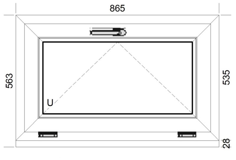 Okno PCV uchylne trzyszybowe 865 x 535 mm antracytowe / białe