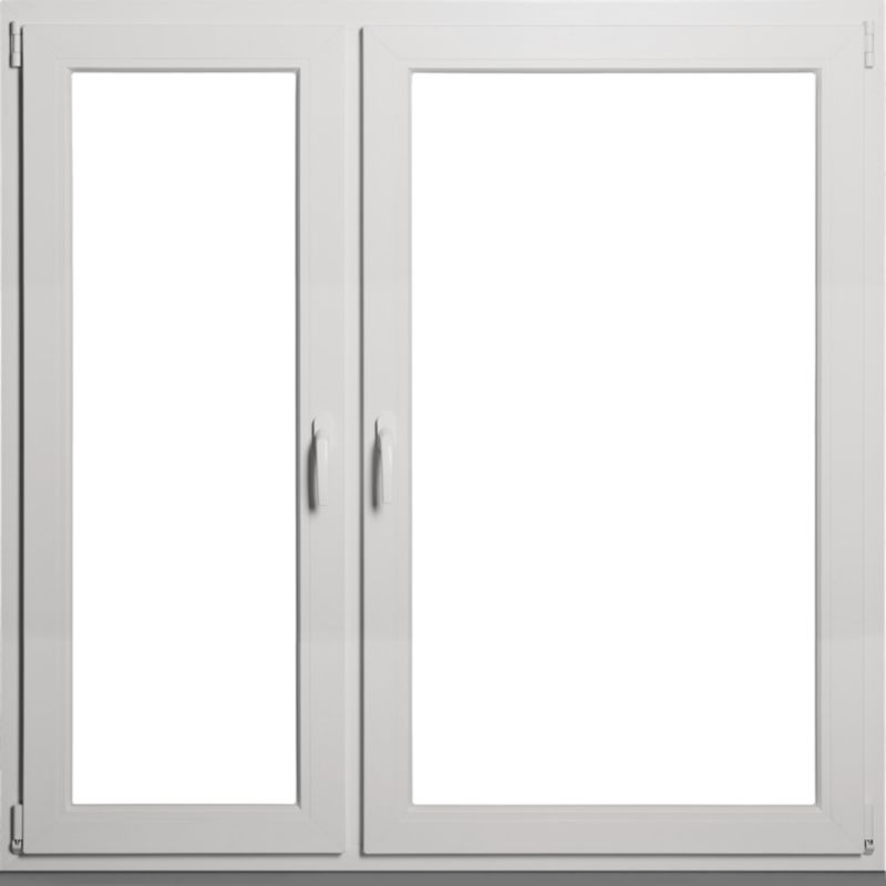 Okno PCW rozwierne + rozwierno-uchylne dwuszybowe 1465 x 1435 mm lewe białe