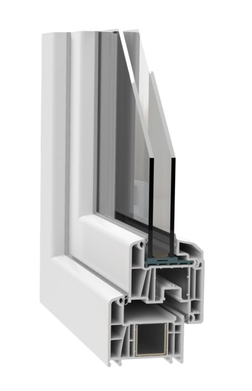 Okno PCW rozwierne + rozwierno-uchylne dwuszybowe 1465 x 1435 mm prawe białe