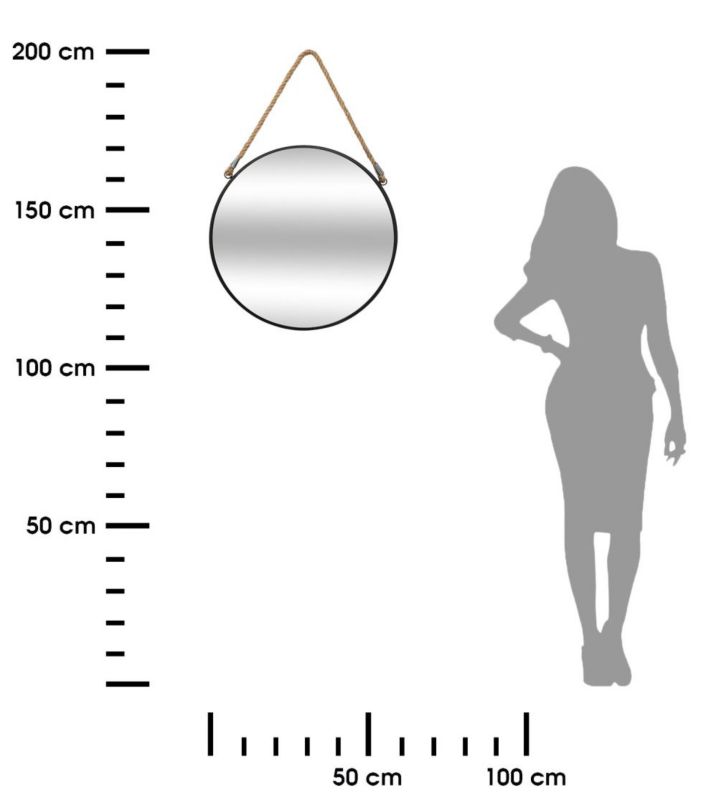 Okrągłe lustro Atmosphera 55 cm średnicy ścienne na sznurze 1 szt.