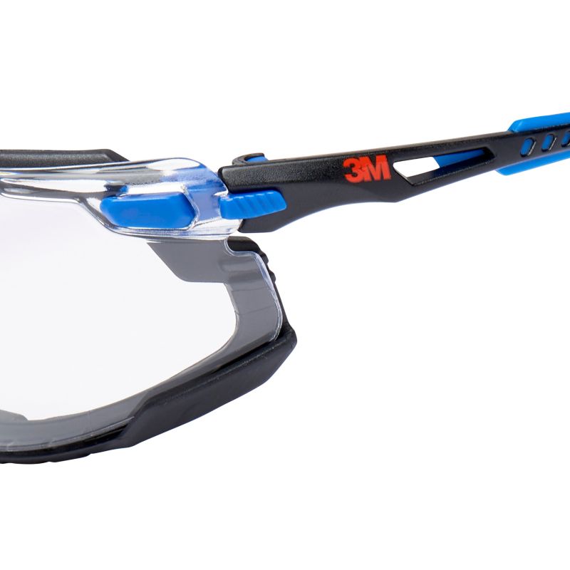 Okulary ochronne 3M™ Solus™ 1000 niebiesko-czarne powłoka Scotchgard™ Protector uszczelka piankowa przezroczyste soczewki 1 szt.