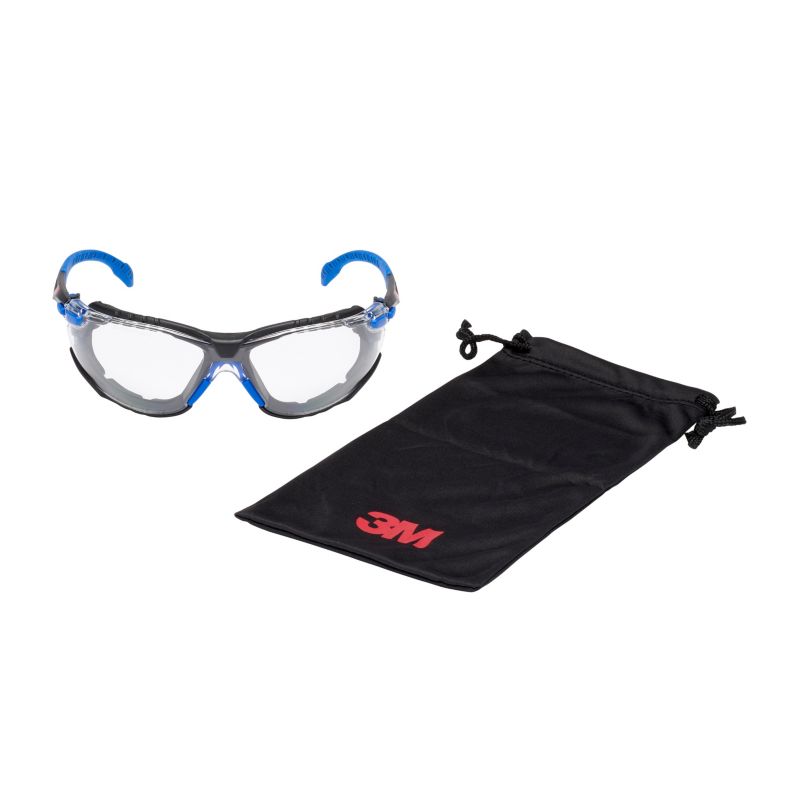 Okulary ochronne 3M™ Solus™ 1000 niebiesko-czarne powłoka Scotchgard™ Protector uszczelka piankowa przezroczyste soczewki 1 szt.