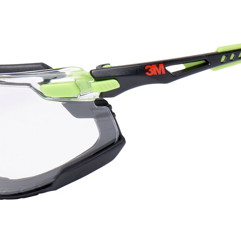 Okulary ochronne 3M™ Solus™ 1000 zielono-czarne powłoka Scotchgard™ Protector uszczelka piankowa przezroczyste soczewki 1 szt.