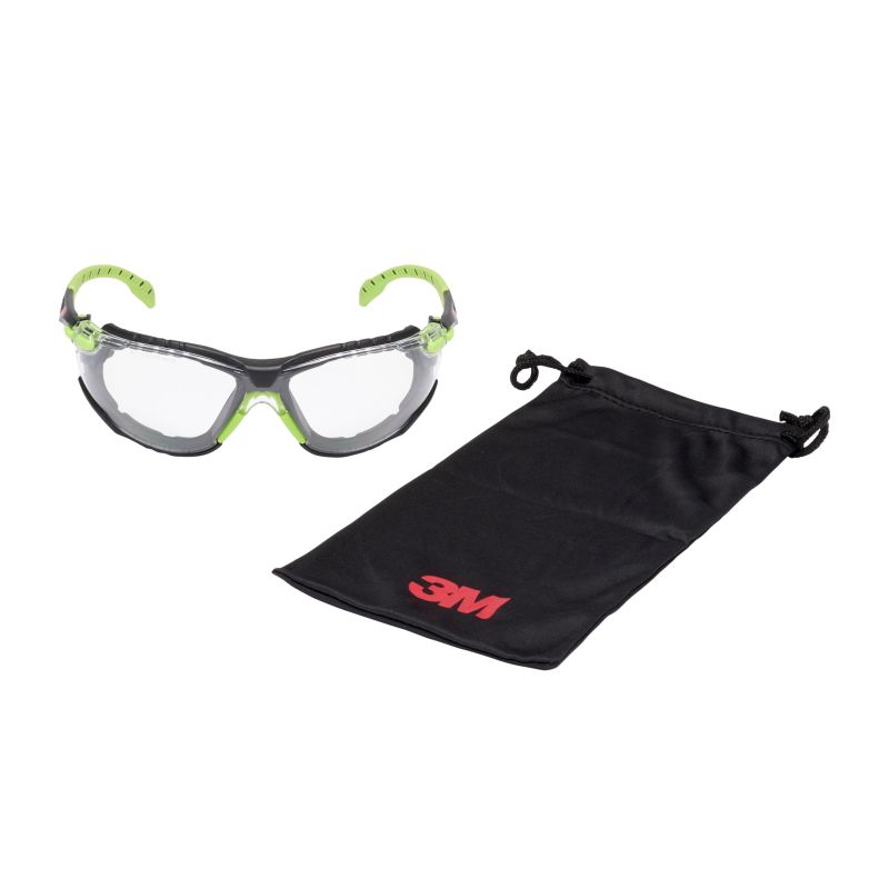 Okulary ochronne 3M™ Solus™ 1000 zielono-czarne powłoka Scotchgard™ Protector uszczelka piankowa przezroczyste soczewki 1 szt.