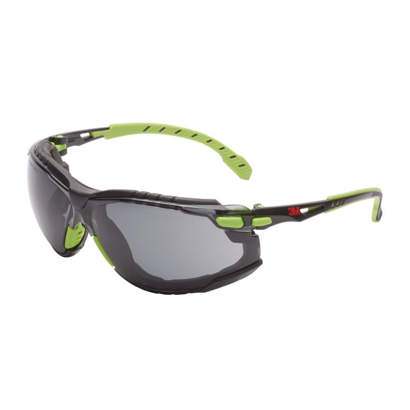 Okulary ochronne 3M™ Solus™ 1000 zielono-czarne powłoka Scotchgard™ Protector uszczelka piankowa szare soczewki 1 szt.
