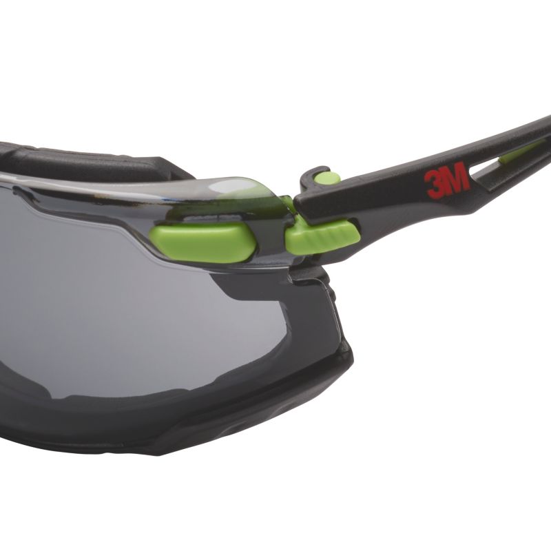 Okulary ochronne 3M™ Solus™ 1000 zielono-czarne powłoka Scotchgard™ Protector uszczelka piankowa szare soczewki 1 szt.