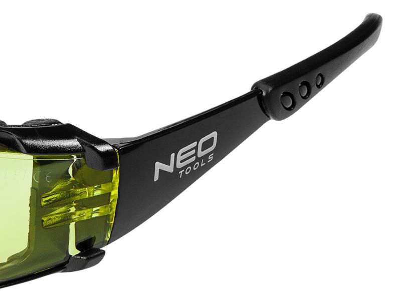 Okulary ochronne NEO TOOLS z wkładką piankową, żółte soczewki, klasa odpornosci FT 1 szt