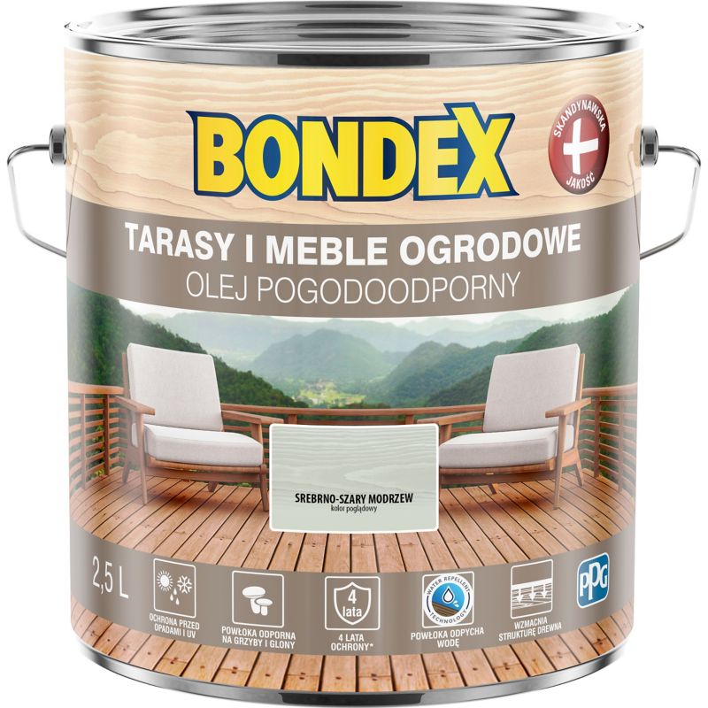 Olej do drewna Bondex Pogodoodporny srebrno-szary modrzew 2,5 l