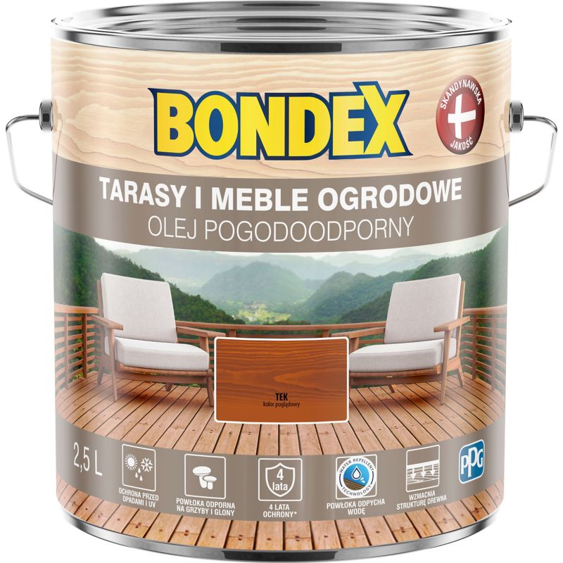 Olej do drewna Bondex Pogodoodporny tek 2,5 l