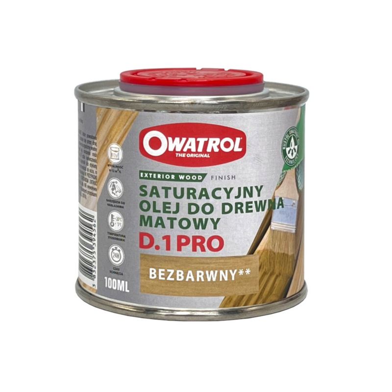 Olej do drewna Owatrol D1 PRO Olej Nasycający Drewno z Ochroną UV Bezbarwny 100ML
