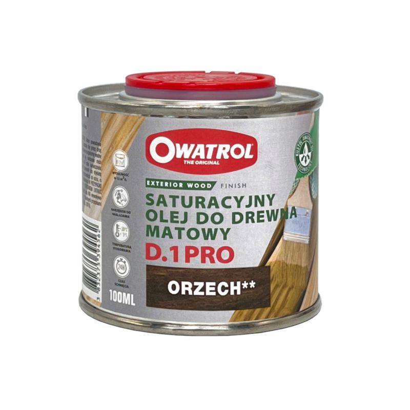 Olej do drewna Owatrol D1 PRO Olej Nasycający Drewno z Ochroną UV Orzech 100ML